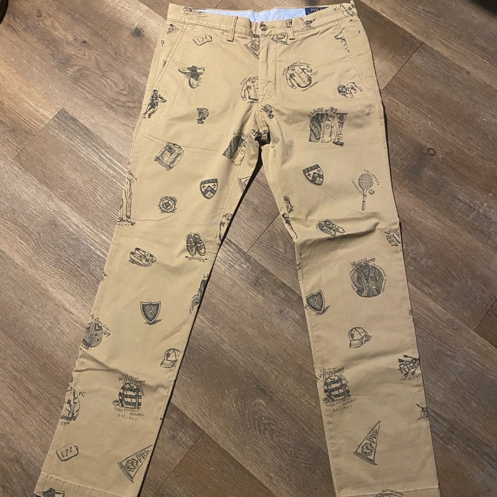 NWT Polo Ralph Lauren University Print Chino 32 X 32 Straight